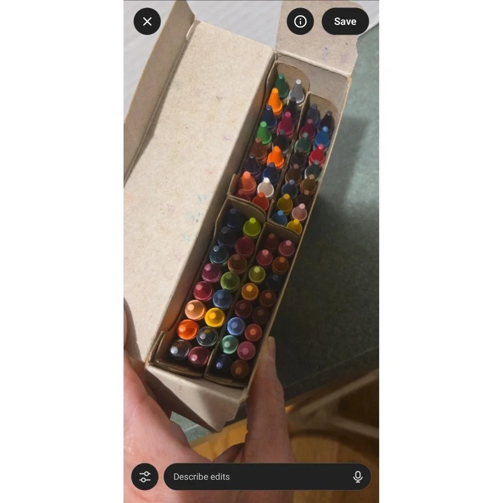 Vintage Box 64 Crayola Crayons 1990 Built-in Sharpener Retired Colors USA New